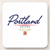 Portland Script Drink Coaster
