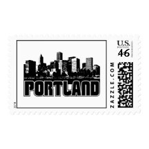 Portland Skyline Postage Stamp