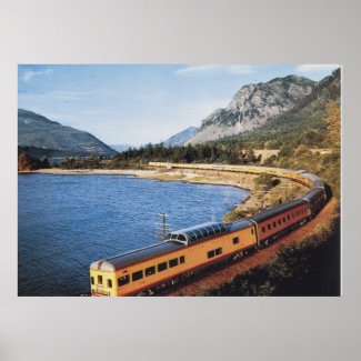 Portland Streamliner, Columbia River Gorge Vintage print