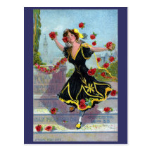 Portola Festival Lady with Roses 1909 Postcards