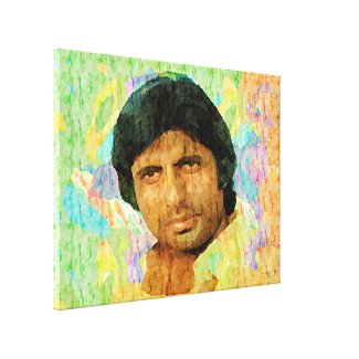Portrait Amitabh Bachchan Stretched Canvas Print