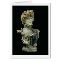 Portrait Bust of Sarah Bernhardt (1844-1923) Frenc Card