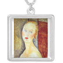 portrait de Germaine Survage by Amedeo Modigliani Personalized Necklace