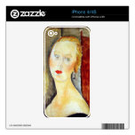 portrait de Germaine Survage by Amedeo Modigliani iPhone 4S Decal