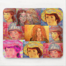 portrait girl collage pop art mousepads