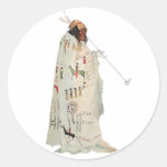 Portrait, Indian Warrior with Pipe by Karl Bodmer Sticker