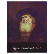 Portrait Of A Bearded Old Man By Rembrandt Custom Flyer