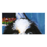 Portrait of a black Japanese chin Photo Card Template