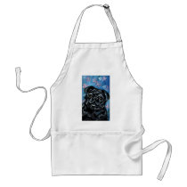 Portrait of a Black Pug Apron