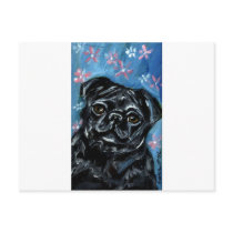 Portrait of a Black Pug postcards