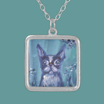 Portrait of a Boston Terrier necklaces