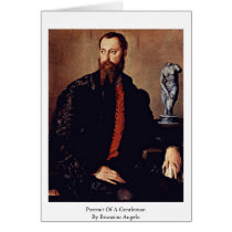 Portrait Of A Gentleman By Bronzino Angelo Card