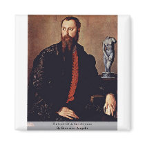 Portrait Of A Gentleman By Bronzino Angelo Refrigerator Magnets