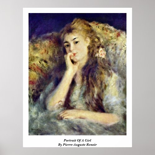 Portrait Of A Girl By Pierre-Auguste Renoir Poster