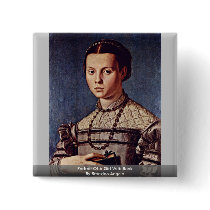 Portrait Of A Girl With Book By Bronzino Angelo Buttons