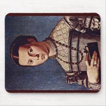 Portrait Of A Girl With Book By Bronzino Angelo Mousepad