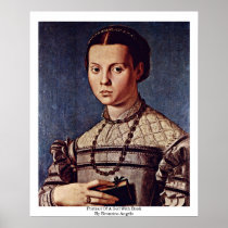 Portrait Of A Girl With Book By Bronzino Angelo Posters