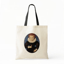 Portrait Of A Girl With Carnation Oval By Oliver D Tote Bags