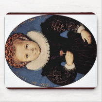 Portrait Of A Girl With Carnation Oval By Oliver D Mouse Pads