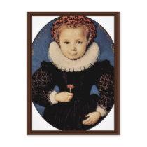 Portrait Of A Girl With Carnation Oval By Oliver D Postcards