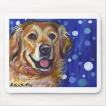 Portrait of a Golden Retriever mousepads
