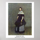 Portrait Of A Lady By Borch D. J. Gerard Ter Print