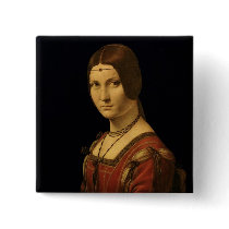 Portrait of a Lady from the Court of Milan Pinback Buttons