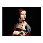 Portrait of a Lady with Ermine (a ferret) Post Card
