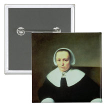 Portrait of a Lady with White Collar and Cuffs Buttons