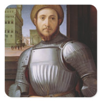 Portrait of a Man in Armour Square Sticker