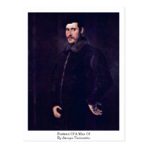 Portrait Of A Man Of By Jacopo Tintoretto Postcard