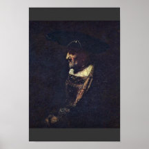 Portrait Of A Man With Beads In His Hat Posters
