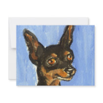 Portrait of a miniature pinscher invitations by zadajeanne Portrait of a miniature pinscher invitations