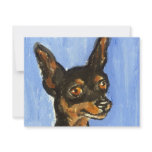 Portrait of a miniature pinscher custom invitation