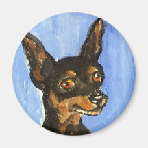Portrait of a miniature pinscher refrigerator magnet