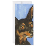 Portrait of a miniature pinscher customized rack card