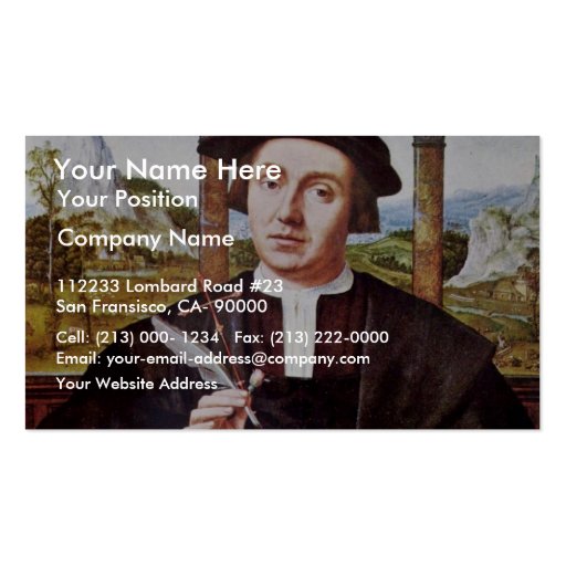 Portrait Of A Notary By Quentin Massys Business Card (front side)