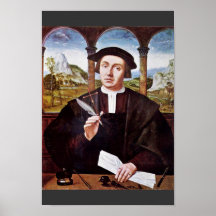 Portrait Of A Notary By Quentin Massys Poster