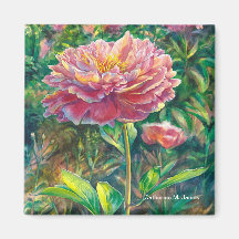 "Portrait of a Peony" Fridge Magnet