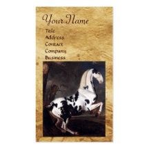 Portrait of a Piebald ,Parchment Monogram Business Cards