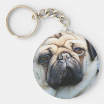 portrait OF A pug RK A button Keychain