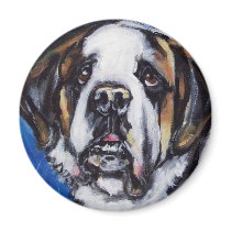 Portrait of a Saint Bernard Magnets