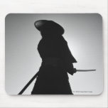 Portrait of a Samurai warrior holding a sword mousepads