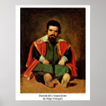 Portrait Of A Seated Jester By Diego Velazquez posters