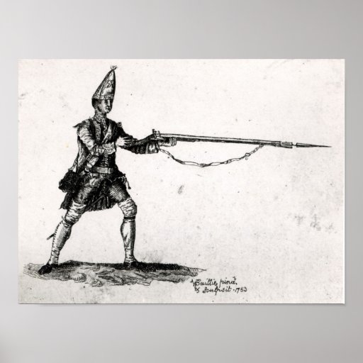 Portrait of a soldier, 1753 print