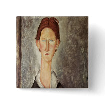 Portrait of a Student, c.1918-19 Pinback Button