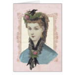 Portrait of a Victorian Beauty Vintage Collage Greeting Card
