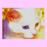 Portrait of a white cat posters