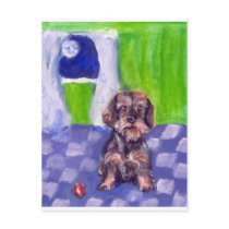 Portrait of a Wirehaired Dachshund postcards