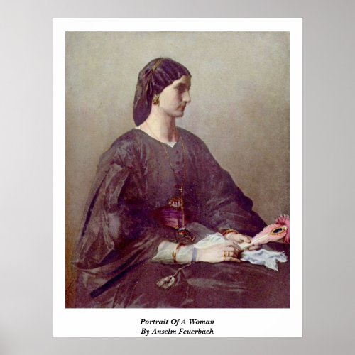 Portrait Of A Woman By Anselm Feuerbach Print